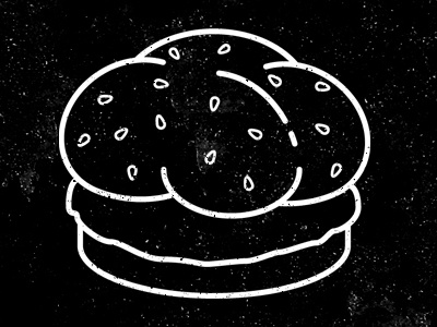 Burger Night bun burger icon illustration line art