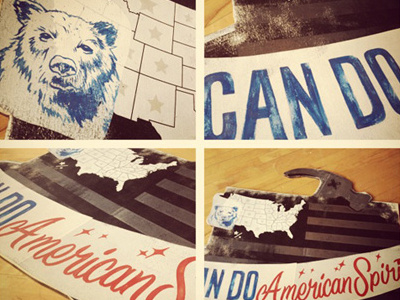 America! hand type screenprint sign painter silkscreen