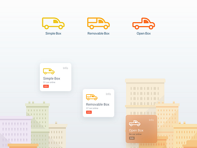 Cargo vehicles ui icons app icon illustration