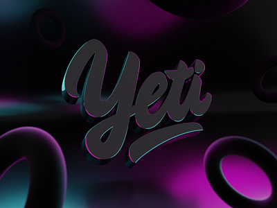 Yeti Design 3d blender blender3d branding design hand lettering lettering logo logotype vetoshkin