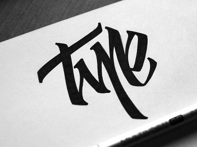 Type handwriting lettering ligature type