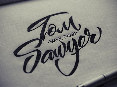 Tom Sawyer sketch copic design handlettering lettering mark marker sawyer tom twain vetoshkin