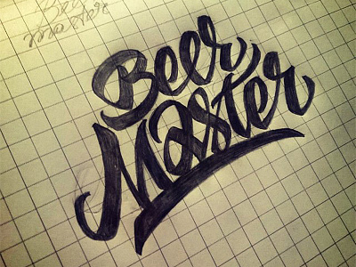 Beermaster beer design hand lettering lettering master pencil vetoshkin