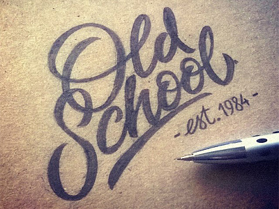 Old School craft design hand lettering lettering old paper pencil school vetoshkin