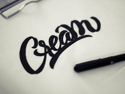 Cream | sketching cream design hand lettering lettering pentel vetoshkin