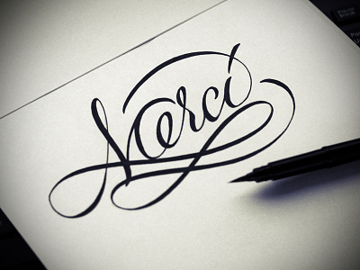 Merci design hand lettering lettering merci pentel vetoshkin