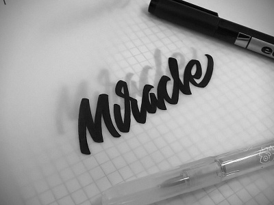 Miracle Sketch brushpen design hand lettering lettering logo logotype sketch sketching vetoshkin