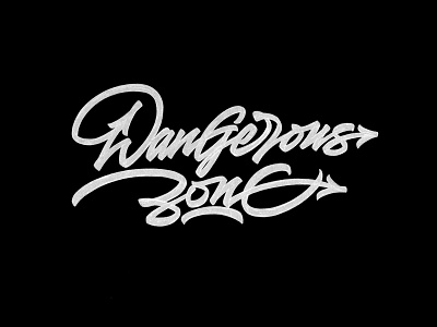 Dangerous Zone brushpen design hand lettering lettering logo logotype sketch sketching vetoshkin