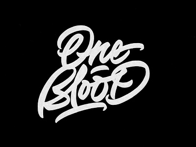 One Blood brushpen design hand lettering lettering logo logotype sketch sketching vetoshkin