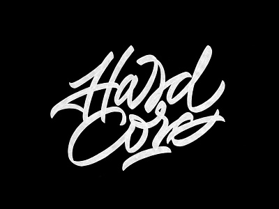 Hardcore brushpen design hand lettering lettering logo logotype sketch sketching vetoshkin