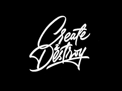 Create&Destroy brushpen design hand lettering lettering logo logotype sketch sketching vetoshkin