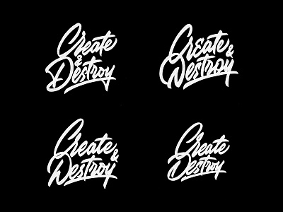 Create&Destroy brushpen design hand lettering lettering logo logotype sketch sketching vetoshkin