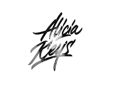 Alicia Keys brushpen design hand lettering lettering logo logotype sketch sketching vetoshkin
