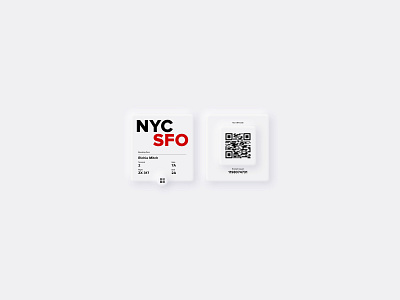 Smartwatch Boarding Pass | DailyUI #024 barcode boarding pass clean dailyui dailyui024 e ticket neumorphic neumorphism smartwatch ui