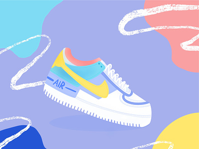 Nike Air brush colorful design illustraion illustrator nike air nike shoes sneakers