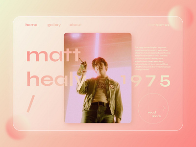 the 1975 aesthetic band blur glassmorphism gradient home home page indie landing page modern pink the 1975 ui web design website