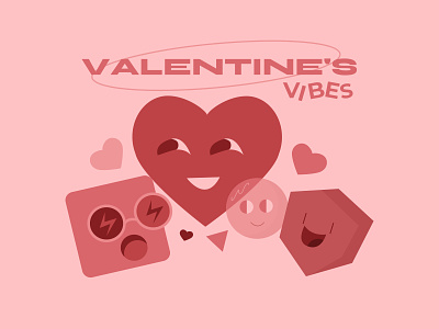 valentine's vibes 14 february dribbbleweeklywarmup flirt happy illustration letter love mood pink valentine valentine day vibes