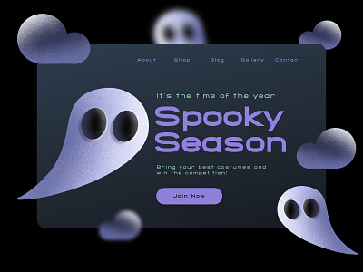 Spooky Season UI 3d dark dark themes dribbble dribbbleweeklywarmup halloween illustration spooky ui web web design website