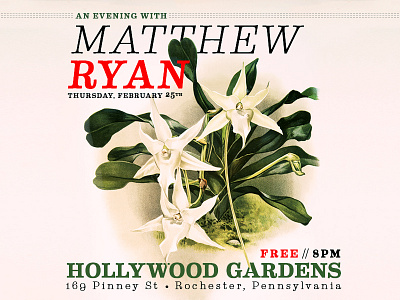 Matthew Ryan :: Hollywood Gardens gardens gig hollywood matthew poster ryan