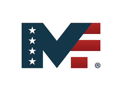 Military Friendly® Logo :: Initial Mark america bold flag friendly icon logo military patriotic rebrand stars usa