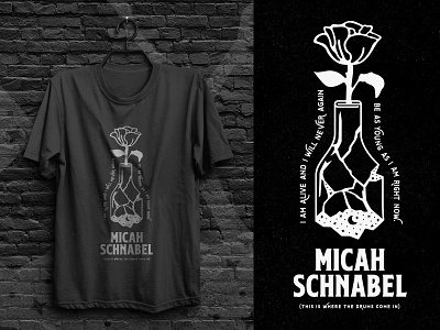 Micah Schnabel - Memory Currency Shirt 1 color bottle dream flower illustration lyrics moon shattered stars