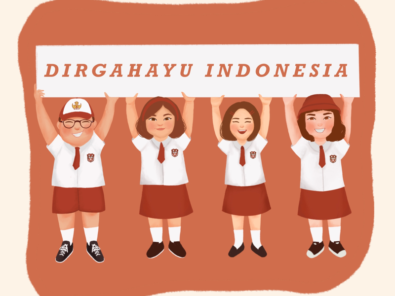 Dirgahayu Indonesia procreate digitalillustration childrenbookillustration childrenillustration