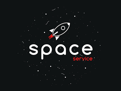space service art dribbble flat graphic design illustration logo logotype rocket service simple space