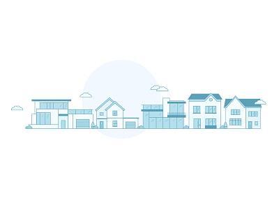 Simple houses art clean color design flat graphic house simple vector