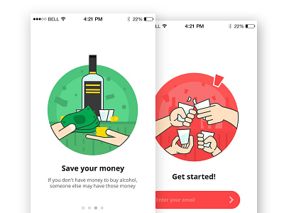 App illustrations 2 art clean drink flat graphic design icon red simple ui vector