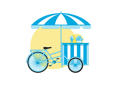 Ice cream bike art bike clean flat graphic design ice cream icon simple summer ui vector