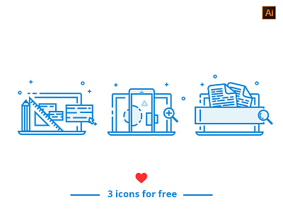 Icons for free artwork blue clean flat free icons illustration outline simple vector