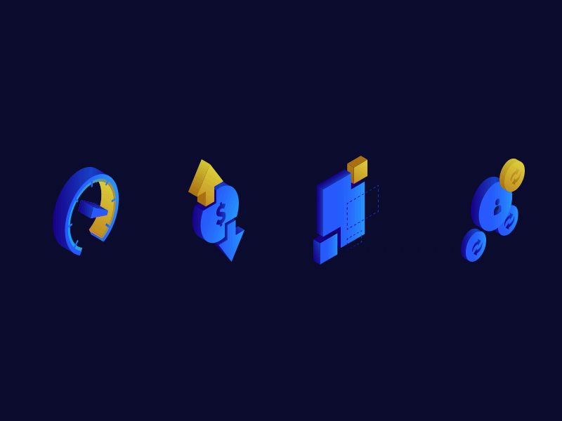 Isometric ICO icons pt.2 bitcoin blockchain currency gif ico icon illustration simple vector