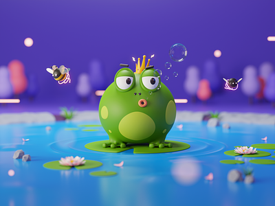 Frog - 3D Animal Collection 3d 3dblender animal b3d bee blender character character design character illustration cycles frog render