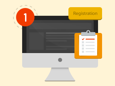 Registration Icon design flat icon registration screen sign web webdesign