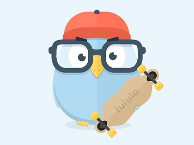 Lululo - Bird Character bird cap character design eyes fullcap glasses graphic illustration logo skate skateboard