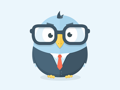 Lululo - Bird Character bird character design eyes glasses graphic illustration logo suit