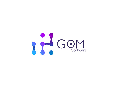 Gomi Software Logo branding dots fluid gradient identity innovation logo software startup