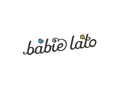 Babie Lato - Handwritten Logo butterfly colorful flowers green handwritten leaf lettering logo summer sunflower