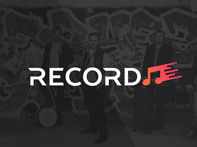 Record Band Logo Concept audio band identity logo music note record