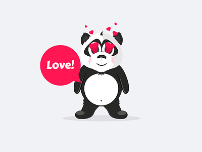 Panda in Love animal app horizon illustration land mobile panda