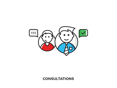 Consultations Illustration chat coaching design expert flat icon illustration mentoring outline stroke