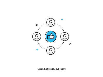Collaboration Illustration collaboration coworking flat group icon like outline people stroke working
