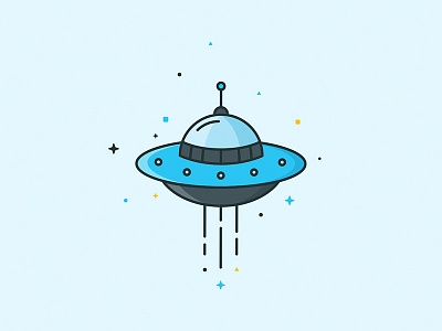 Ufo Illustration design flat icon inspace space spaceship ufo ullustration