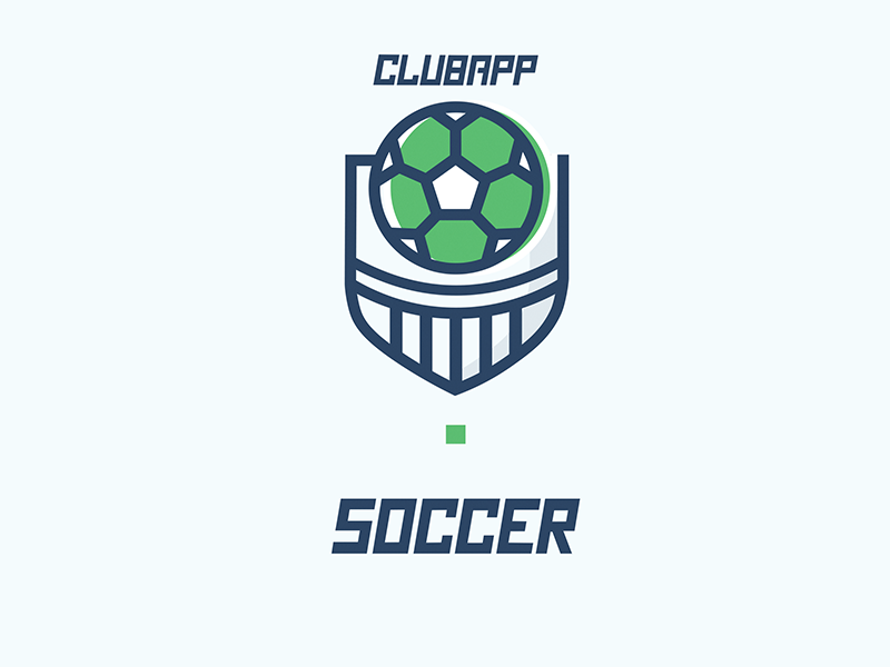 Clubapp - Soccer Icon branding logo ball football soccer shield app club illustration