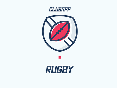 Clubapp - Rugby Icon app ball branding club football illustration logo nfl rugby shield