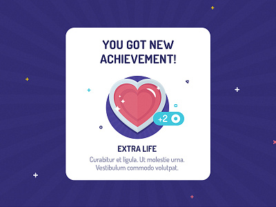 New Achievement achievement game heart life modal ui