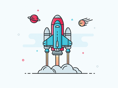 Illustration - Rocket atlantis comet cosmos icon illustration planet rocket space spaceship start startup vector