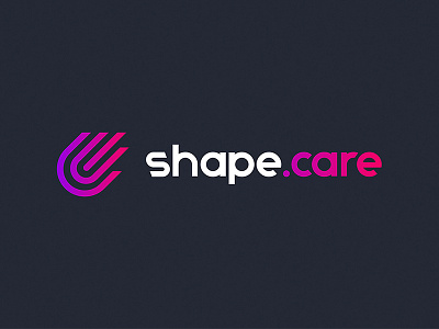 Shape Care - logo concept chart fitness grow gym hand shape startup stats wearable workout