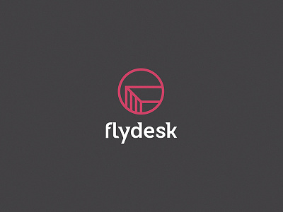 Flydesk Logo circle design desk fly form logo simple symbol table