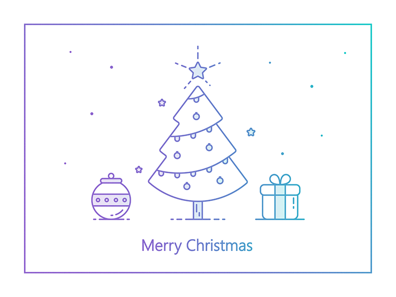 Merry Christmas Everyone present gift wishes stars decoration lights tree christmas